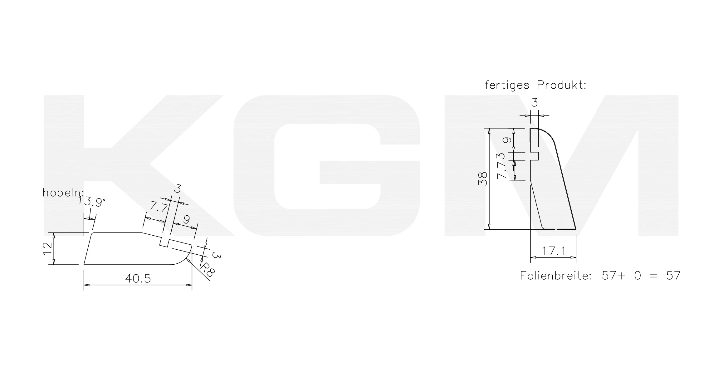 KGM Hvítur Plastlagður Listi 17x38x2400m - Image 2