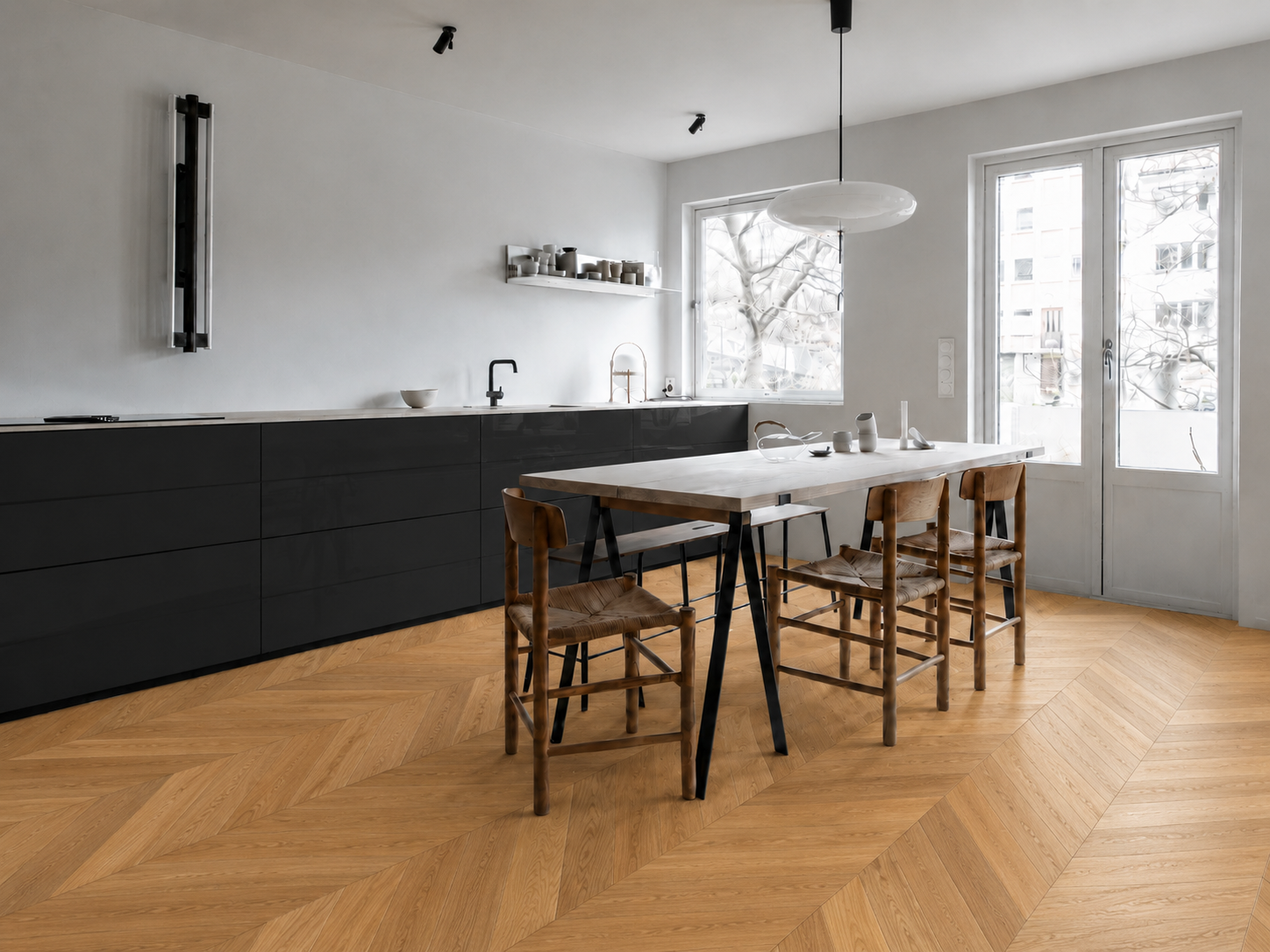 Chevron Oak markant 11x120x660 Ómeðh.