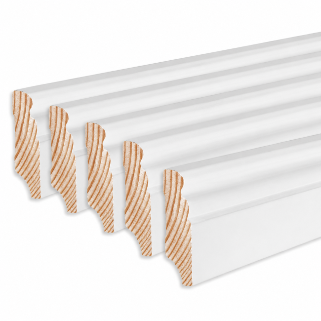 Hvítur Listi skraut 16x58x2400mm
