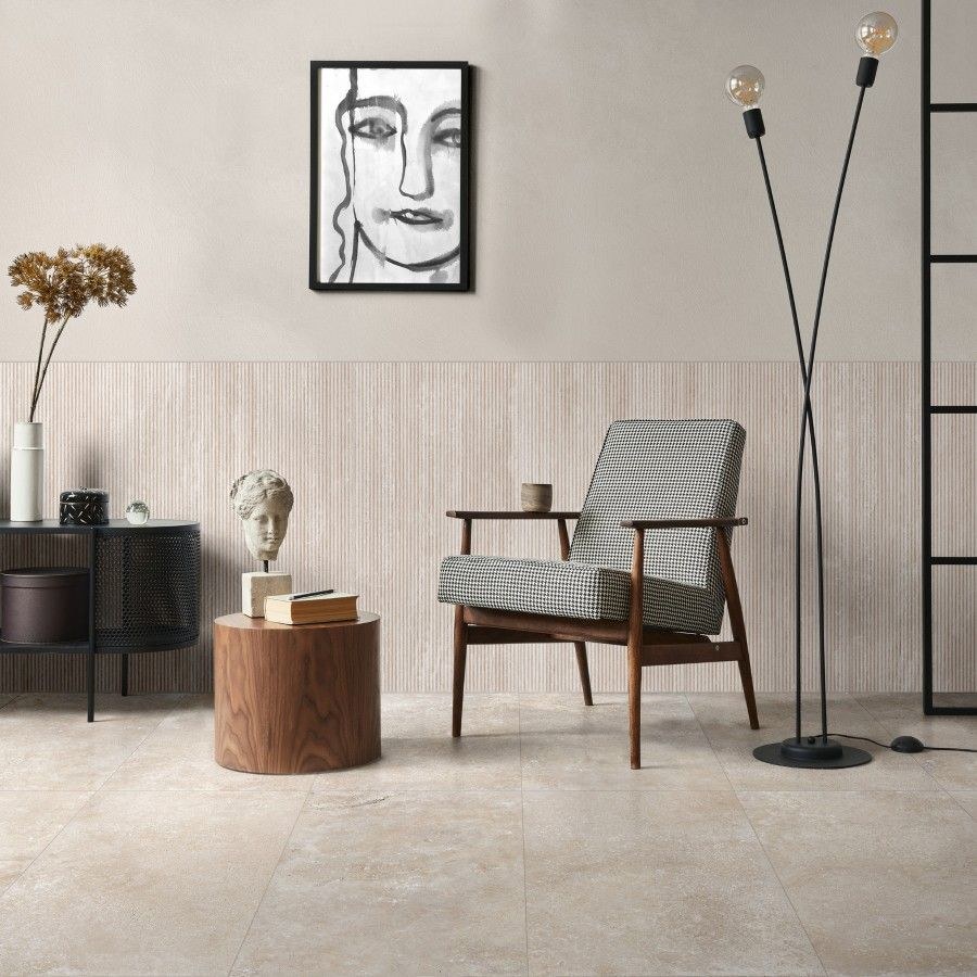 Travertino Cross Bianco 120x120 cm