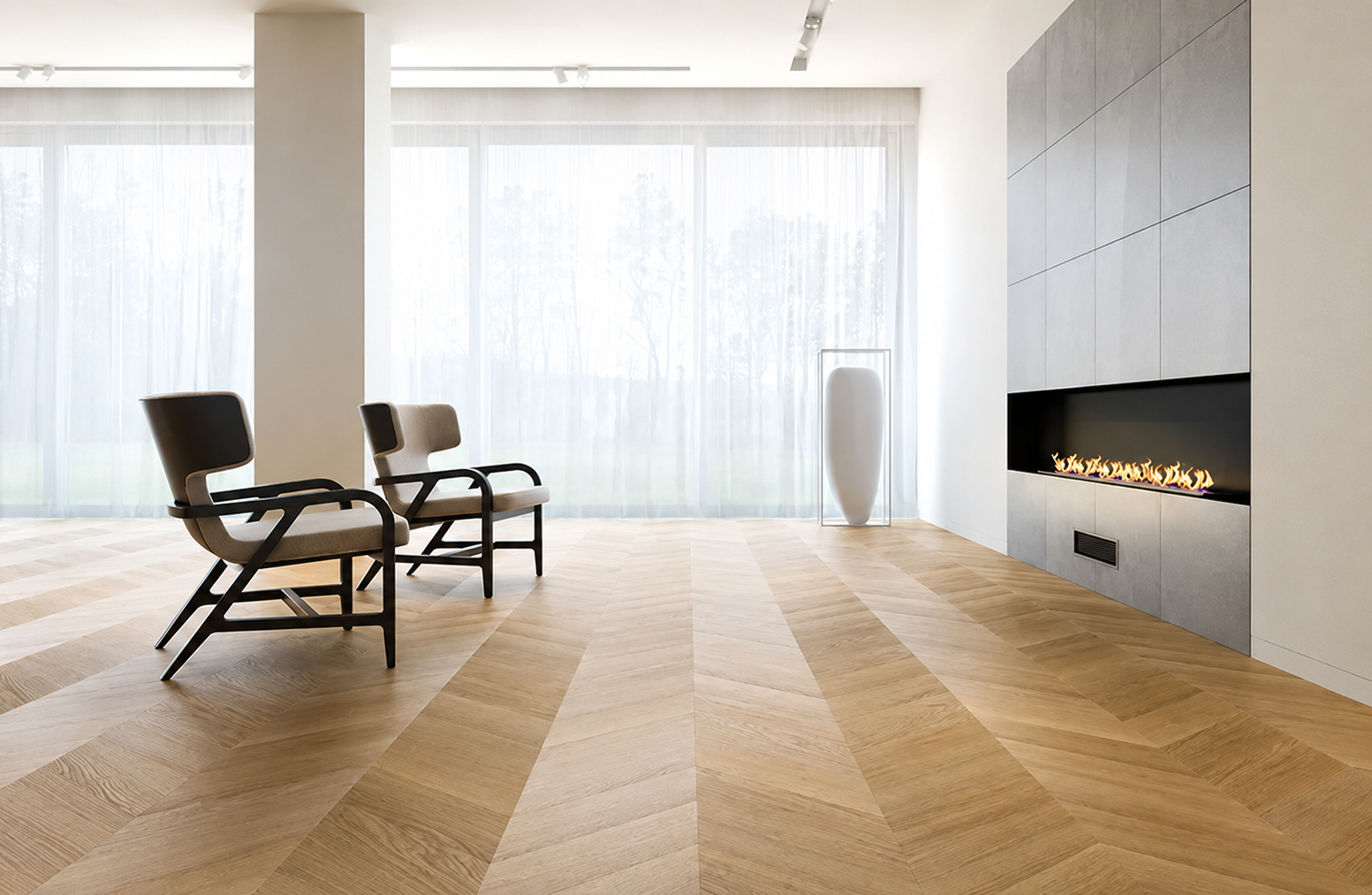 Chevron Oak Markant Matt Lakk 11x120x660 - Image 2